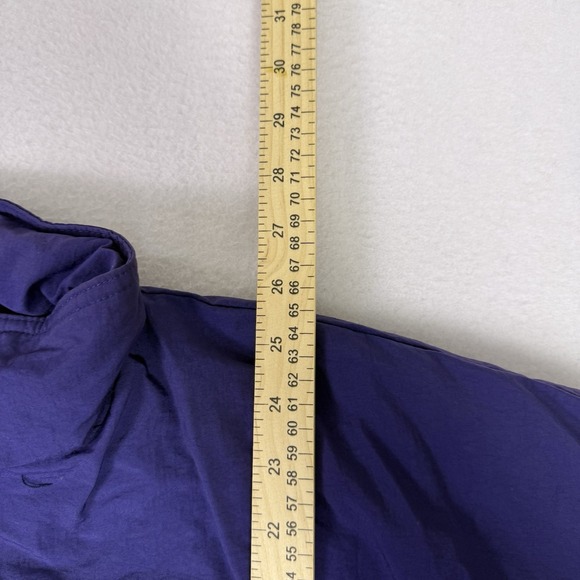 Vintage 90s Adidas Big Logo Wrap Around Puffer Jacket XL Blue Maroon Quilted - Picture 6 of 10